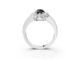 White gold Fancy Black Marquise Cut Cut Halo Diamond Pavé Engagement Ring with Milgrain Detailing_27