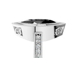 White gold Fancy Black Marquise Cut Cut Halo Pavé Diamond Ring_5