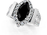 White gold Fancy Black Marquise Cut Cut Halo Split Shank Prong Set Ring_25