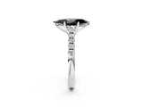 White gold Fancy Black Marquise Cut Cut Pavé Band Solitaire Ring with Four-Prong Setting_2