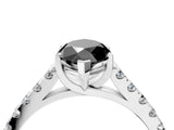 White gold Fancy Black Marquise Cut Cut Pavé Band Solitaire Ring with Four-Prong Setting_4