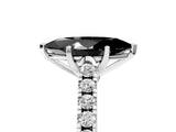 White gold Fancy Black Marquise Cut Cut Pavé Band Solitaire Ring with Four-Prong Setting_5