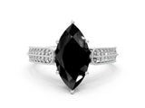 White gold Fancy Black Marquise Cut Cut Pave Split Shank Engagement Ring with Four-Prong Setting_10