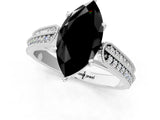 White gold Fancy Black Marquise Cut Cut Pave Split Shank Engagement Ring with Four-Prong Setting_13