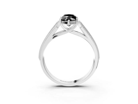 White gold Fancy Black Marquise Cut Cut Pave Split Shank Engagement Ring with Four-Prong Setting_3