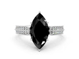 White gold Fancy Black Marquise Cut Cut Pave Split Shank Engagement Ring with Four-Prong Setting_48