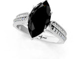 White gold Fancy Black Marquise Cut Cut Pave Split Shank Engagement Ring with Four-Prong Setting_49