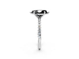 White gold Fancy Black Marquise Cut Diamond Brilliant Solitaire Ring with Pavé Band and Four-Prong Setting_14