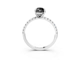 White gold Fancy Black Marquise Cut Diamond Brilliant Solitaire Ring with Pavé Band and Four-Prong Setting_15