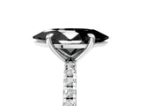 White gold Fancy Black Marquise Cut Diamond Brilliant Solitaire Ring with Pavé Band and Four-Prong Setting_17