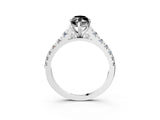 White gold Fancy Black Marquise Cut Diamond Cathedral Solitaire Ring with Round  Pavé Band_39