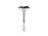 White gold Fancy Black Marquise Cut Diamond Cathedral Solitaire Ring with Round  Pavé Band_50