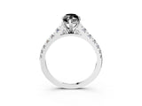 White gold Fancy Black Marquise Cut Diamond Cathedral Solitaire Ring with Round  Pavé Band_51