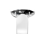 White gold Fancy Black Marquise Cut Diamond Channel Set Solitaire Ring with Four-Prong Setting_10