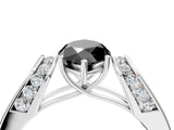 White gold Fancy Black Marquise Cut Diamond Channel Set Solitaire Ring with Four-Prong Setting_16