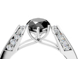 White gold Fancy Black Marquise Cut Diamond Channel Set Solitaire Ring with Four-Prong Setting_17