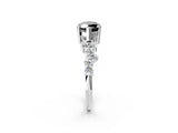 White gold Fancy Black Marquise Cut Diamond Cluster Pavé Band with Four-Prong Setting_14