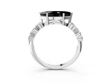 White gold Fancy Black Marquise Cut Diamond Cluster Pavé Band with Four-Prong Setting_15