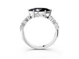 White gold Fancy Black Marquise Cut Diamond Cluster Pavé Band with Four-Prong Setting_6