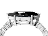 White gold Fancy Black Marquise Cut Diamond Cluster Pavé Band with Four-Prong Setting_7