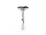 White gold Fancy Black Marquise Cut Diamond Cluster Side Stone Solitaire Ring with Prong Setting_50