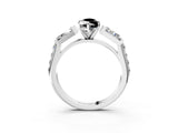 White gold Fancy Black Marquise Cut Diamond Engagement Ring with Baguette Side Stones and Channel Set Band_27