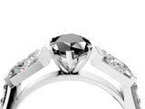 White gold Fancy Black Marquise Cut Diamond Engagement Ring with Baguette Side Stones and Channel Set Band_28