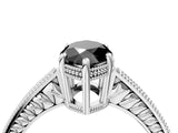 White gold Fancy Black Marquise Cut Diamond Engagement Ring with Milgrain Channel Set Band and Prong Setting_4