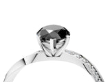 White gold Fancy Black Marquise Cut Diamond Engagement Ring with Side Stone Accents and Four-Prong Setting_82