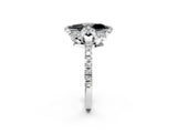 White gold Fancy Black Marquise Cut Diamond Halo Pave Band with Four-Prong Setting_5