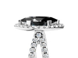 White gold Fancy Black Marquise Cut Diamond Halo Ring with Split Shank Pavé Band and Prong Setting_17