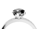 White gold Fancy Black Marquise Cut Diamond Milgrain Pavé Engagement Ring with Four-Prong Setting_4
