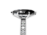 White gold Fancy Black Marquise Cut Diamond Milgrain Pavé Engagement Ring with Four-Prong Setting_5