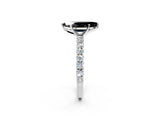 White gold Fancy Black Marquise Cut Diamond Pavé Band Solitaire Ring with Prong Setting_26