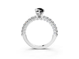 White gold Fancy Black Marquise Cut Diamond Pavé Band Solitaire Ring with Prong Setting_27