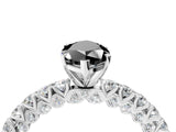 White gold Fancy Black Marquise Cut Diamond Pavé Band Solitaire Ring with Prong Setting_28