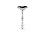 White gold Fancy Black Marquise Cut Diamond Pavé Engagement Ring with Round  Accents and Prong Setting_26