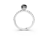 White gold Fancy Black Marquise Cut Diamond Pave Band Solitaire Ring with Round  and Prong Setting_75