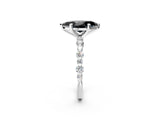 White gold Fancy Black Marquise Cut Diamond Prong Set Engagement Ring with Pave Band_2