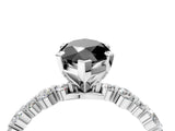 White gold Fancy Black Marquise Cut Diamond Prong Set Engagement Ring with Pave Band_4