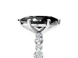 White gold Fancy Black Marquise Cut Diamond Prong Set Engagement Ring with Pave Band_5