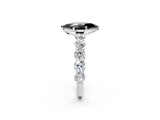 White gold Fancy Black Marquise Cut Diamond Prong Setting with Side Stones on a Pave Band_2
