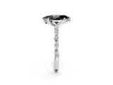 White gold Fancy Black Marquise Cut Diamond Ring with Marquise and Round  Side Stones and Four-Prong Setting_86
