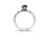 White gold Fancy Black Marquise Cut Diamond Ring with Marquise and Round  Side Stones and Four-Prong Setting_87