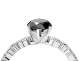 White gold Fancy Black Marquise Cut Diamond Ring with Marquise and Round  Side Stones and Four-Prong Setting_88