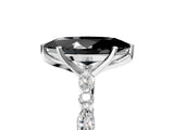 White gold Fancy Black Marquise Cut Diamond Ring with Marquise and Round  Side Stones and Four-Prong Setting_89