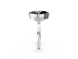 White gold Fancy Black Marquise Cut Diamond Ring with Side Stones and Four-Prong Setting_62