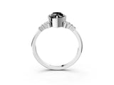 White gold Fancy Black Marquise Cut Diamond Ring with Side Stones and Four-Prong Setting_63