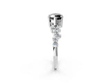 White gold Fancy Black Marquise Cut Diamond Scattered Round Accent Ring with Prong Setting_14