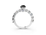 White gold Fancy Black Marquise Cut Diamond Side Stone Engagement Ring with Four-Prong Setting_27